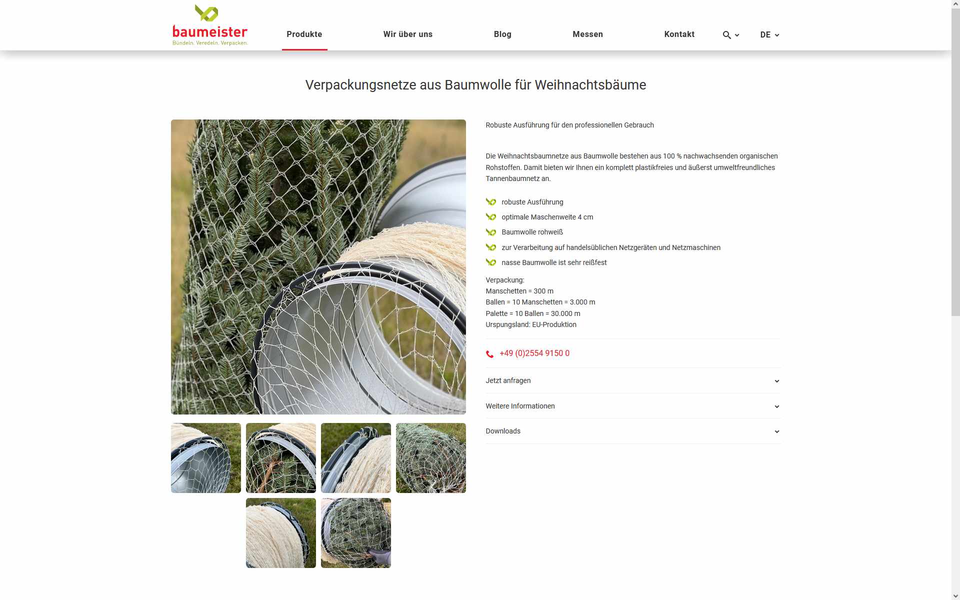 Bild: Erich Baumeister GmbH Website helles Thema Produktdetail